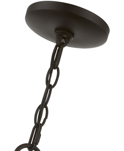 Shop Livex Wentworth 3 Light Outdoor Large Pendant Lantern In Bronze With Antique Brass