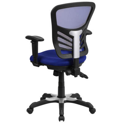 Shop Flash Furniture Mid-back Blue Mesh Multifunction Executive Swivel Chair With Adjustable Arms