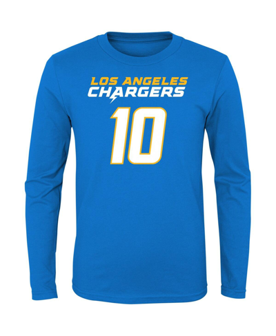 Outerstuff Big Boys And Girls Justin Herbert Powder Blue Los Angeles Chargers Mainliner Player Name And Number  In Powder Blue