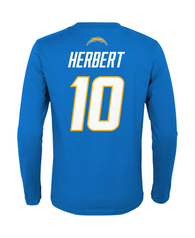 Outerstuff Big Boys And Girls Justin Herbert Powder Blue Los Angeles Chargers Mainliner Player Name And Number  In Powder Blue