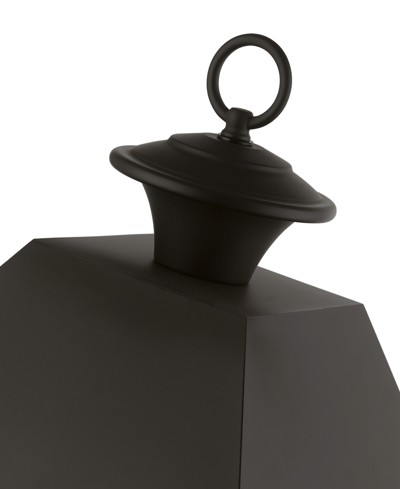 Livex Wentworth 3 Light Outdoor Large Post Top Lantern In Bronze With Antique Brass