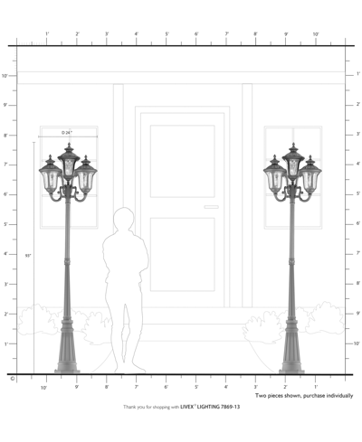 Livex Oxford 4 Light Outdoor Post Light In Textured White