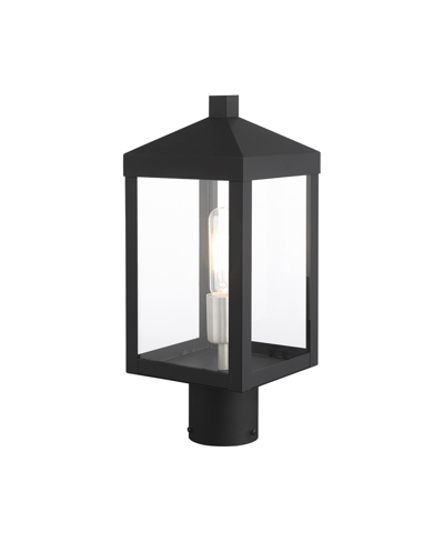 Shop Livex Nyack 1 Light Outdoor Post Top Lantern In Black With Brushed