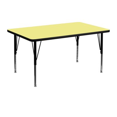 Shop Flash Furniture 30''w X 48''l Rectangular Yellow Thermal Laminate Activity Table