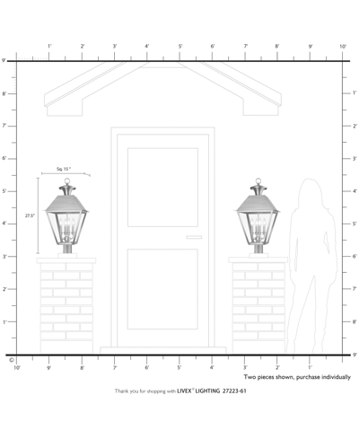 Livex Wentworth 4 Light Outdoor Extra Large Post Top Lantern In Charcoal