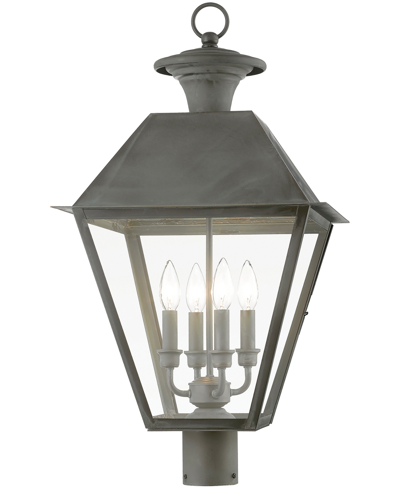 Livex Wentworth 4 Light Outdoor Extra Large Post Top Lantern In Charcoal
