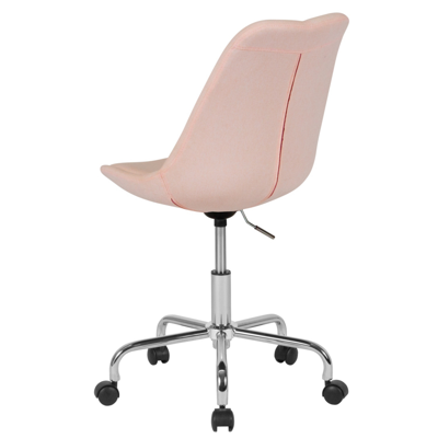 Shop Flash Furniture Aurora Series Mid-back Pink Fabric Task Chair With Pneumatic Lift And Chrome Base