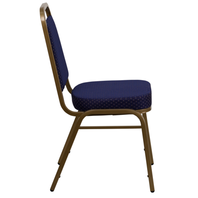 Shop Flash Furniture Hercules Series Trapezoidal Back Stacking Banquet Chair In Navy Patterned Fabric In Blue