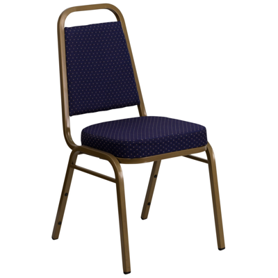 Shop Flash Furniture Hercules Series Trapezoidal Back Stacking Banquet Chair In Navy Patterned Fabric In Blue