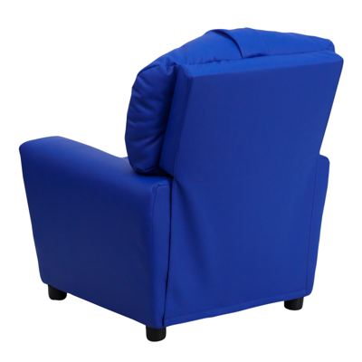 Shop Flash Furniture Contemporary Blue Vinyl Kids Recliner With Cup Holder