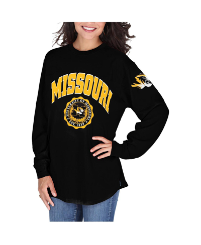 Shop Pressbox Women's  Black Missouri Tigers Edith Long Sleeve Oversized Top