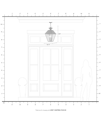 Livex Wentworth 4 Light Outdoor Pendant Lantern In Black With Brushed Nickel