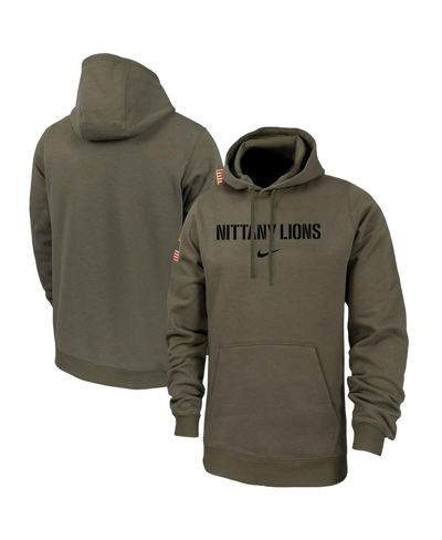 Shop Nike Men's  Olive Penn State Nittany Lions Military-inspired Pack Club Fleece Pullover Hoodie