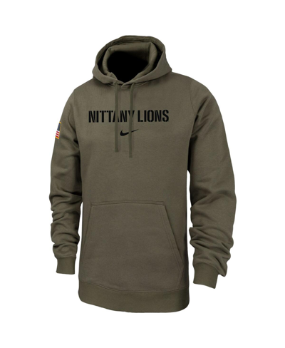 Shop Nike Men's  Olive Penn State Nittany Lions Military-inspired Pack Club Fleece Pullover Hoodie