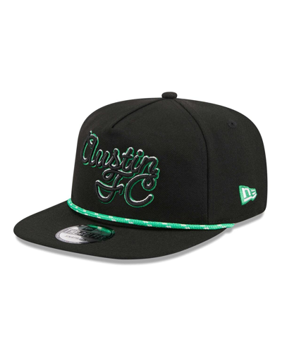 New Era Black Austin Fc Script Golfer Adjustable Hat In Black