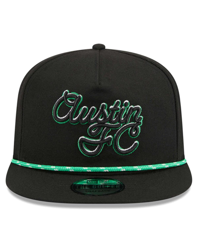 New Era Black Austin Fc Script Golfer Adjustable Hat In Black