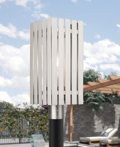 Livex Greenwick 1 Light Outdoor Post Top Lantern In Brushed Nickel