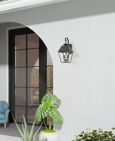 Livex Wentworth 2 Light Outdoor Medium Wall Lantern In Charcoal
