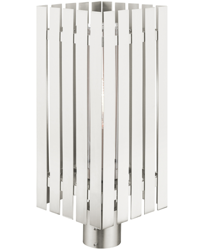 Livex Greenwick 1 Light Outdoor Post Top Lantern In Brushed Nickel