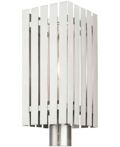 Livex Greenwick 1 Light Outdoor Post Top Lantern In Brushed Nickel