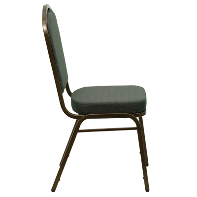 Shop Flash Furniture Hercules Series Crown Back Stacking Banquet Chair In Green Patterned Fabric