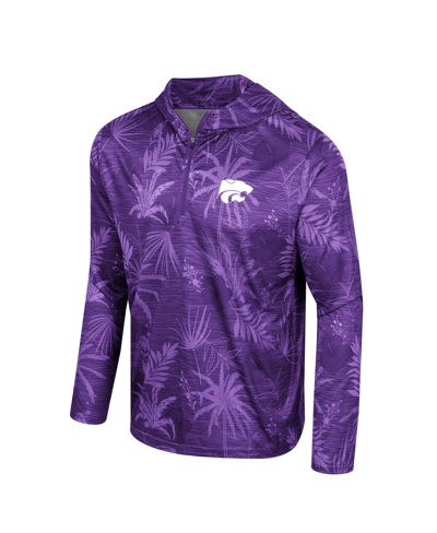 Shop Colosseum Men's Purple Clemson Tigers Palms Printed Lightweight Quarter-zip Hooded Top
