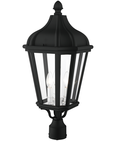 Livex Morgan 3 Light Outdoor Post Top Lantern In Textured Black With