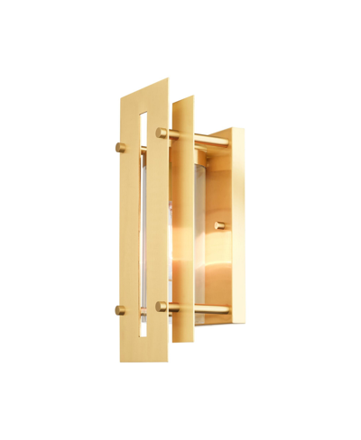 Livex Utrecht 1 Light Outdoor Wall Lantern In Satin Brass