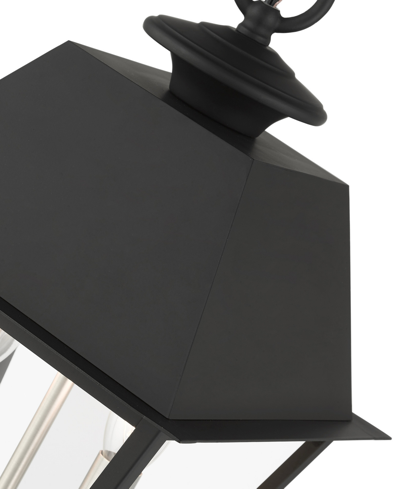 Livex Wentworth 2 Light Outdoor Pendant Lantern In Black With Brushed Nickel