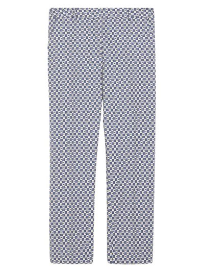 Shop Weekend Max Mara Women's Odile Floral Straight-leg Trousers In Navy