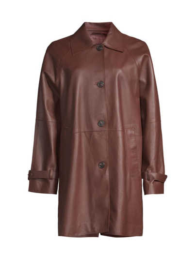 Shop Weekend Max Mara Women's Nevada Leather Trench Coat In Rust