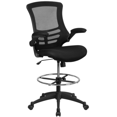 Shop Flash Furniture Mid-back Black Mesh Drafting Chair