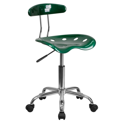 Shop Flash Furniture Vibrant Green And Chrome Swivel Task Chair With Tractor Seat