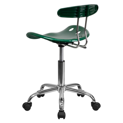 Shop Flash Furniture Vibrant Green And Chrome Swivel Task Chair With Tractor Seat