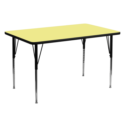 Shop Flash Furniture 30''w X 60''l Rectangular Yellow Thermal Laminate Activity Table