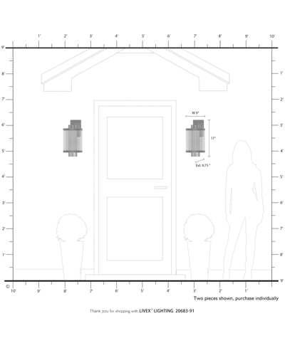 Livex Nottingham 1 Light Wall Lantern In Brushed Nickel