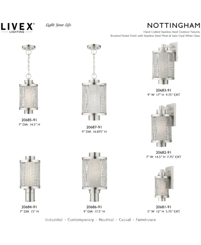 Shop Livex Nottingham 1 Light Wall Lantern In Brushed Nickel