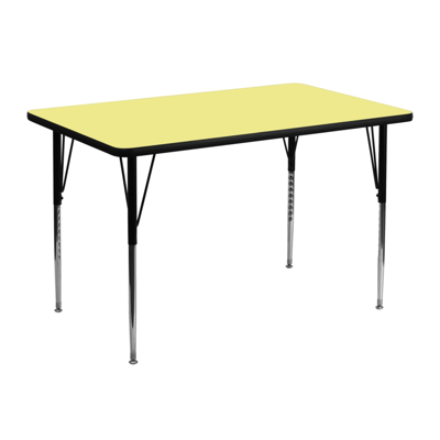 Shop Flash Furniture 30''w X 48''l Rectangular Yellow Thermal Laminate Activity Table