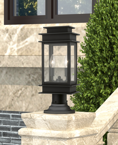 Livex Princeton 2 Light Outdoor Medium Post Top Lantern In Black