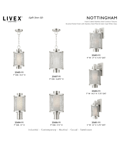 Shop Livex Nottingham 1 Light Post Top Light In Brushed Nickel