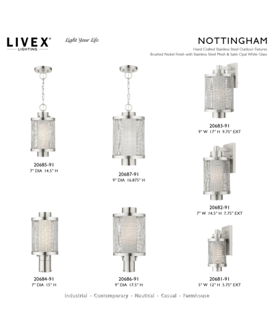 Livex Nottingham 1 Light Post Top Light In Brushed Nickel