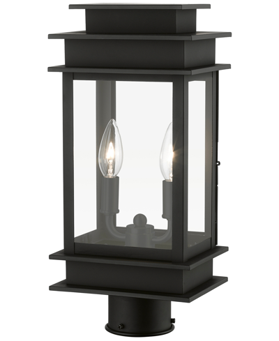 Livex Princeton 2 Light Outdoor Medium Post Top Lantern In Black