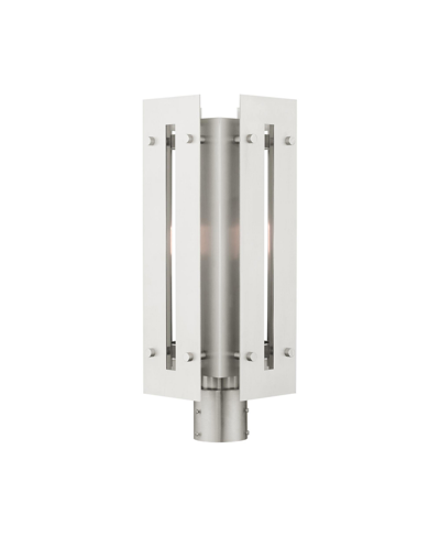 Livex Utrecht 1 Light Outdoor Post Top Lantern In Brushed Nickel