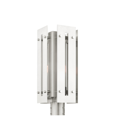 Livex Utrecht 1 Light Outdoor Post Top Lantern In Brushed Nickel