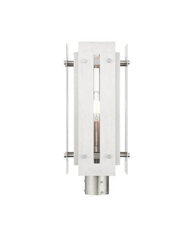 Livex Utrecht 1 Light Outdoor Post Top Lantern In Brushed Nickel