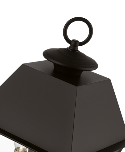 Livex Wentworth 2 Light Outdoor Medium Post Top Lantern In Bronze With Antique Brass