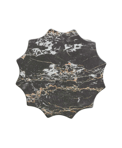 Tov Furniture 1 Pc. Marble Finish Indoor, Outdoor Concrete Stool In Black