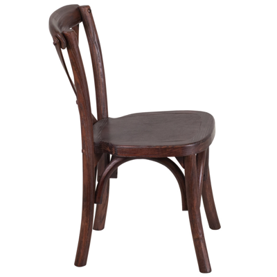 Shop Flash Furniture Hercules Series Stackable Kids Mahogany Wood Cross Back Chair In Brown