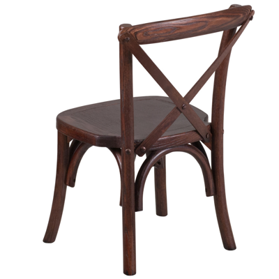 Shop Flash Furniture Hercules Series Stackable Kids Mahogany Wood Cross Back Chair In Brown