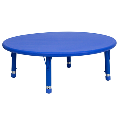 Shop Flash Furniture 45'' Round Blue Plastic Height Adjustable Activity Table